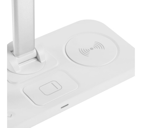 Настольная лампа с беспроводной зарядкой Power Light, белая