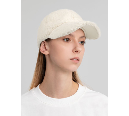 Бейсболка Oblako, утепленная, молочно-белая