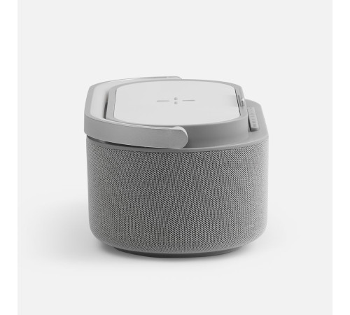 Колонка с часами и беспроводной зарядкой Veske ver.2, серая