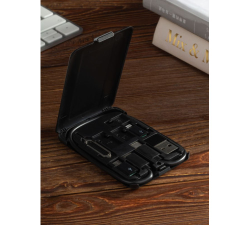 Органайзер с беспроводной зарядкой и набором адаптеров Octopod, черный