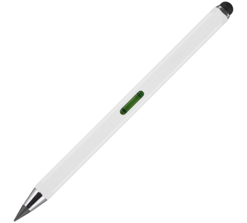 Вечный карандаш Quarta со стилусом и уровнем, белый