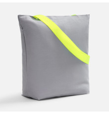 Шопер B5, серый с широкими желтыми ручками