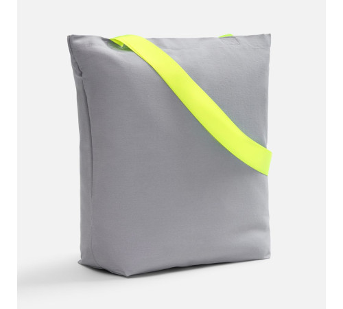 Шопер B5, серый с широкими желтыми ручками