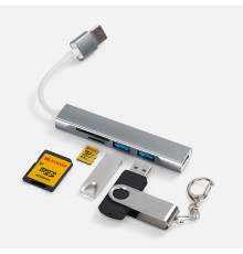 USB-хаб Slotto, серый