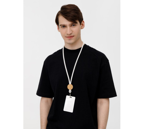 Шнурок для бейджа Tube Wood, белый