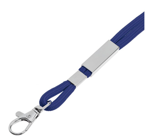 Шнурок для бейджа Tube Metal, синий