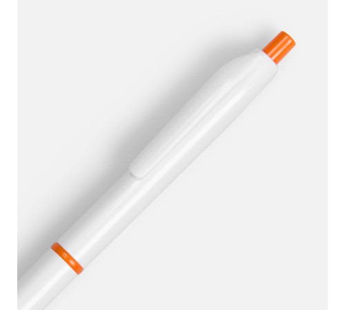 Ручка шариковая Bright Pop, белая с оранжевым