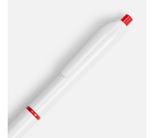 Ручка шариковая Bright Pop, белая с красным