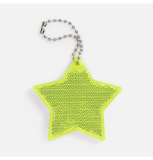Пешеходный светоотражатель с цепочкой «Звезда», желтый неон