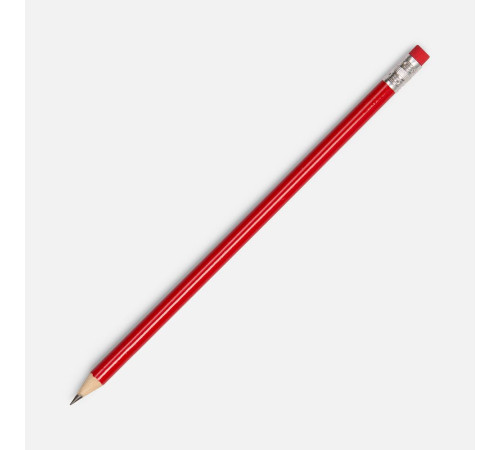 Карандаш простой Hand Friend с ластиком, красный