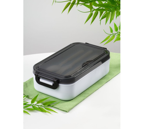 Ланчбокс Pranzo, белый с черным