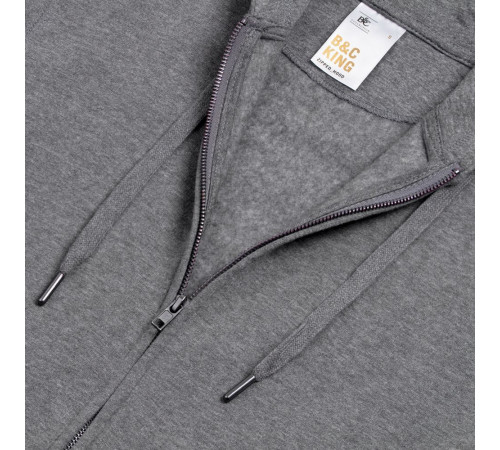 Толстовка на молнии с капюшоном унисекс King, темно-серый меланж