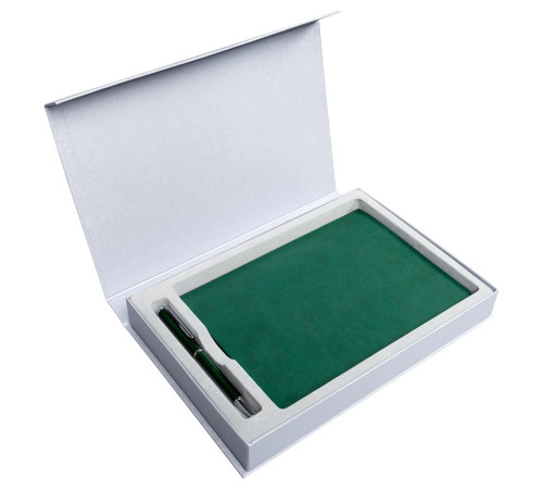 Коробка Silk с ложементом под ежедневник 15х21 см и ручку, ver.2, серая