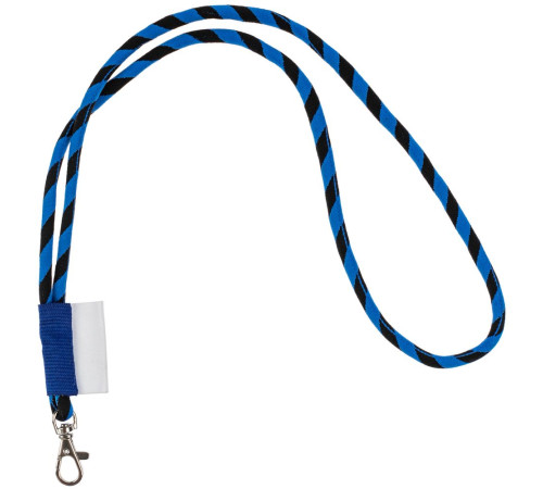 Шнурок для бейджа Tube Long, черный с синим