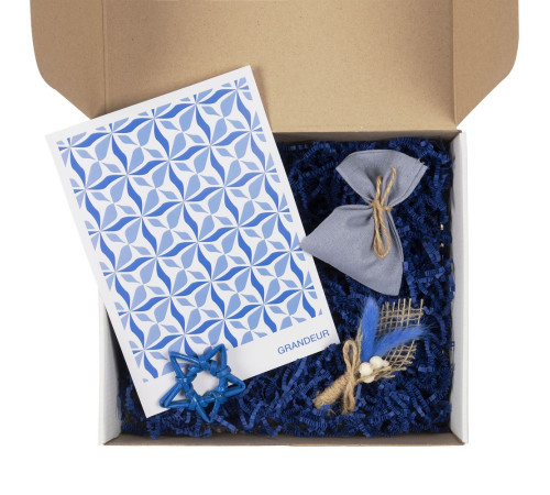 Набор для упаковки подарка Adorno, белый с синим