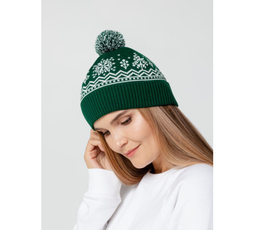 Шапка Elnik, зеленая с молочно-белым