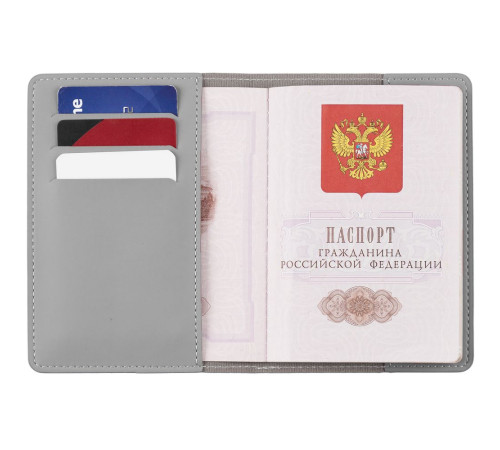 Обложка для паспорта Shall Simple, серый