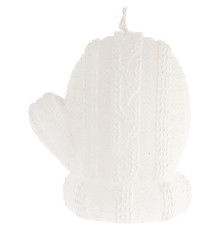Свеча Kniteam, варежка, белая