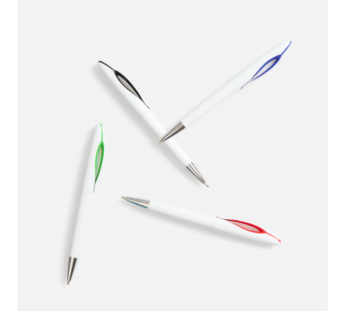 Ручка шариковая Nave, белая с зеленым