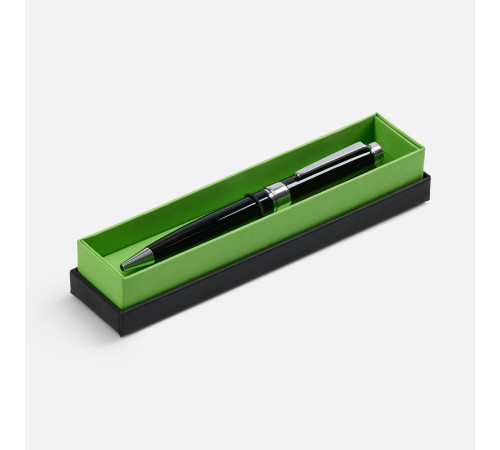 Ручка шариковая Broad Ring в футляре, глянцевая, черная