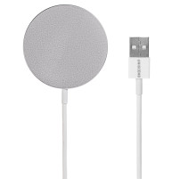 Беспроводное зарядное устройство с магнитами Magmate, серебристое