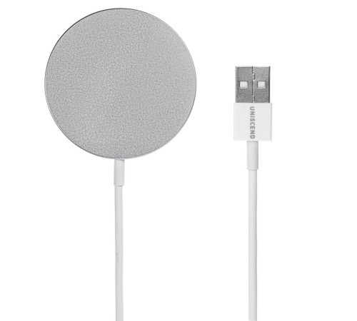 Беспроводное зарядное устройство с магнитами Magmate, серебристое