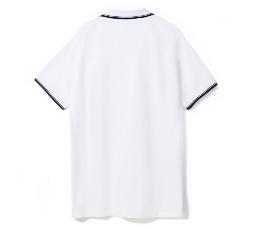 Рубашка поло мужская с контрастной отделкой Practice 270, белый/темно-синий