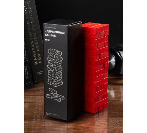 Игра «Деревянная башня мини», красная