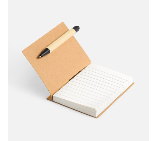 Мини-блокнот Eco Light с ручкой с черными элементами, ver.2