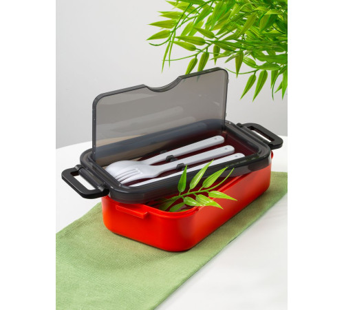 Ланчбокс Pranzo, красный с черным