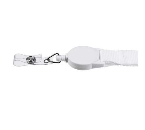 Лента для бейджа с ретрактором Retract, белая