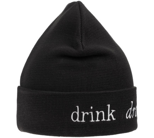 Шапка с вышивкой Drunk, черная