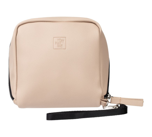Дорожная косметичка Cubo, бежевая с логотипом