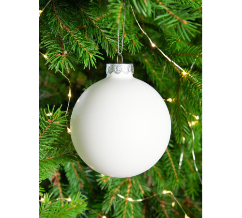 Елочный шар Finery Matt, 10 см, матовый белый