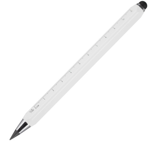 Вечный карандаш Quarta со стилусом и уровнем, белый