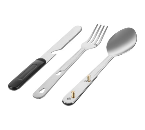 Набор походных столовых приборов Campsite, черный