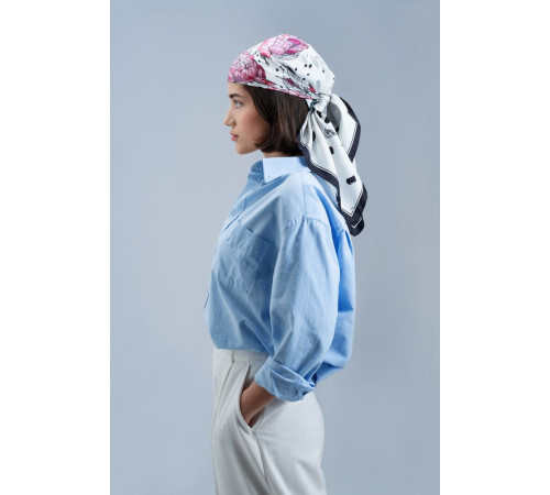 Платок шелковый Delicate, пионы