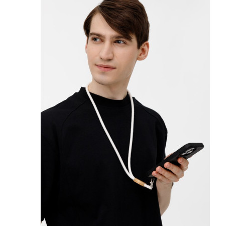 Шнурок для бейджа Tube Wood, белый