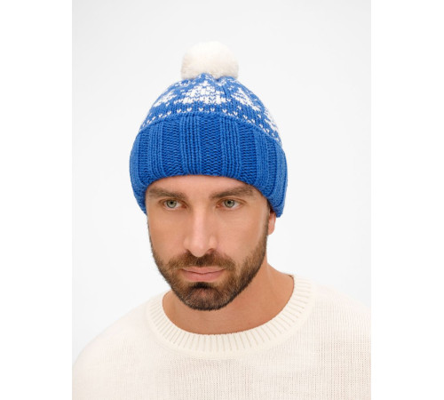 Шапка Holidale, синяя с молочным