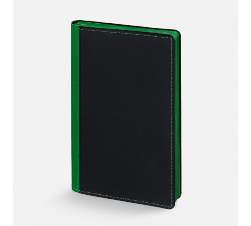 Ежедневник Nice Twice, недатированный, черный с ярко-зеленым
