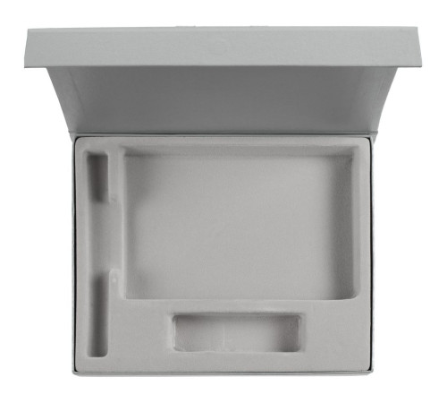 Коробка Doc под блокнот, аккумулятор и ручку, серебристая