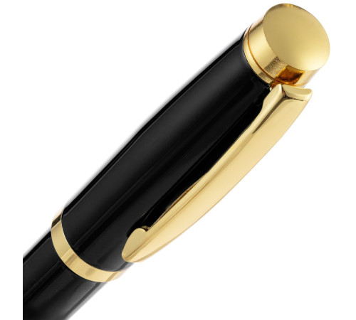 Ручка шариковая Letra Gold, глянцевая, черная
