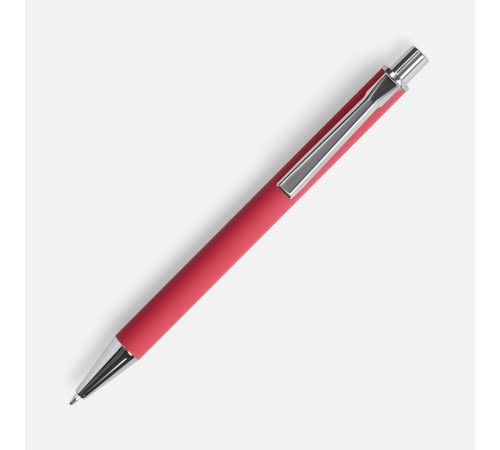 Ручка шариковая Lobby Soft Touch Chrome, красная
