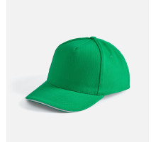 Бейсболка Long Beach, ярко-зеленая с белым