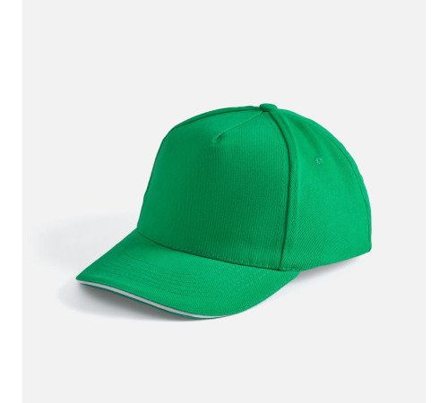 Бейсболка Long Beach, ярко-зеленая с белым
