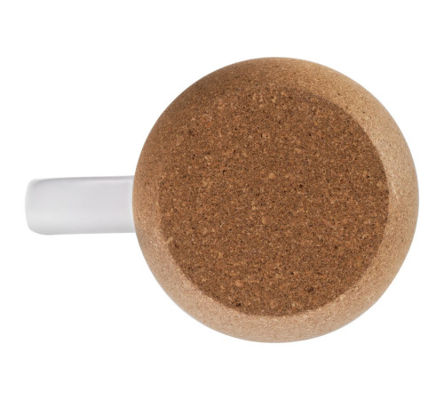 Кружка с пробковой подставкой Corky Walk для сублимационной печати, матовая, белая