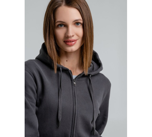 Толстовка на молнии с капюшоном унисекс King, темно-серая