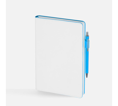 Ежедневник White Shall, недатированный, бело-голубой