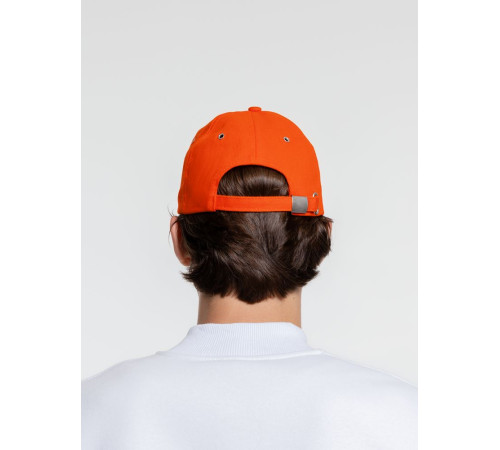 Бейсболка Classic, оранжевая с белым кантом