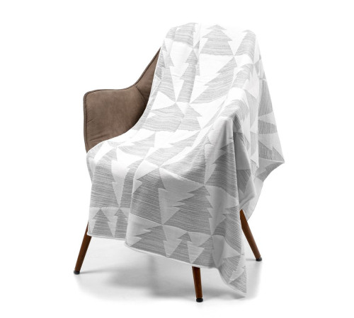 Плед «Танцующий лес», белый с серебром